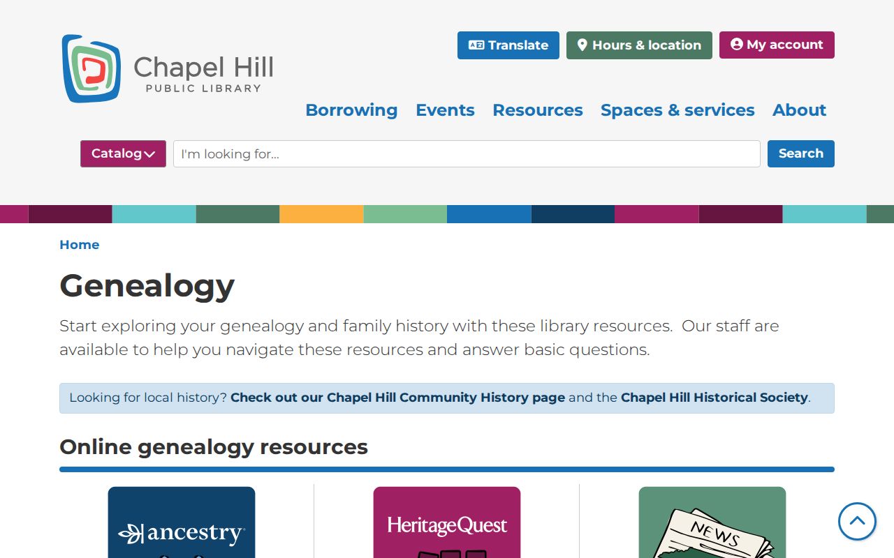 Chapel Hill city directory research resources at the public library