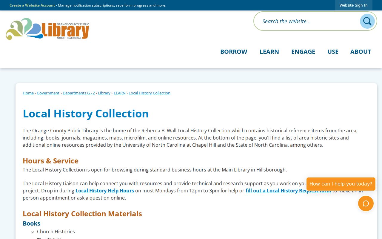 Chapel Hill city directory research at Orange County Local History Collection