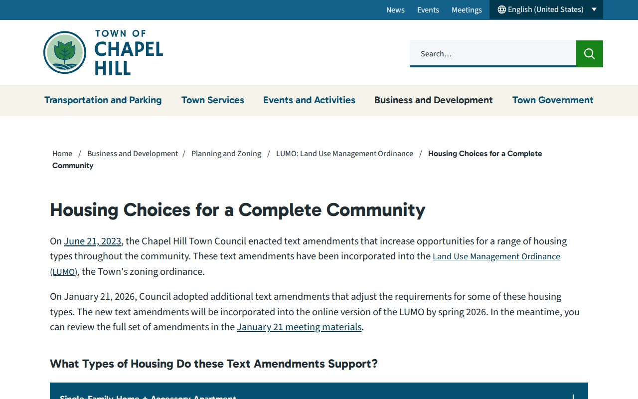 Chapel Hill neighbors view of Town neighborhood planning context