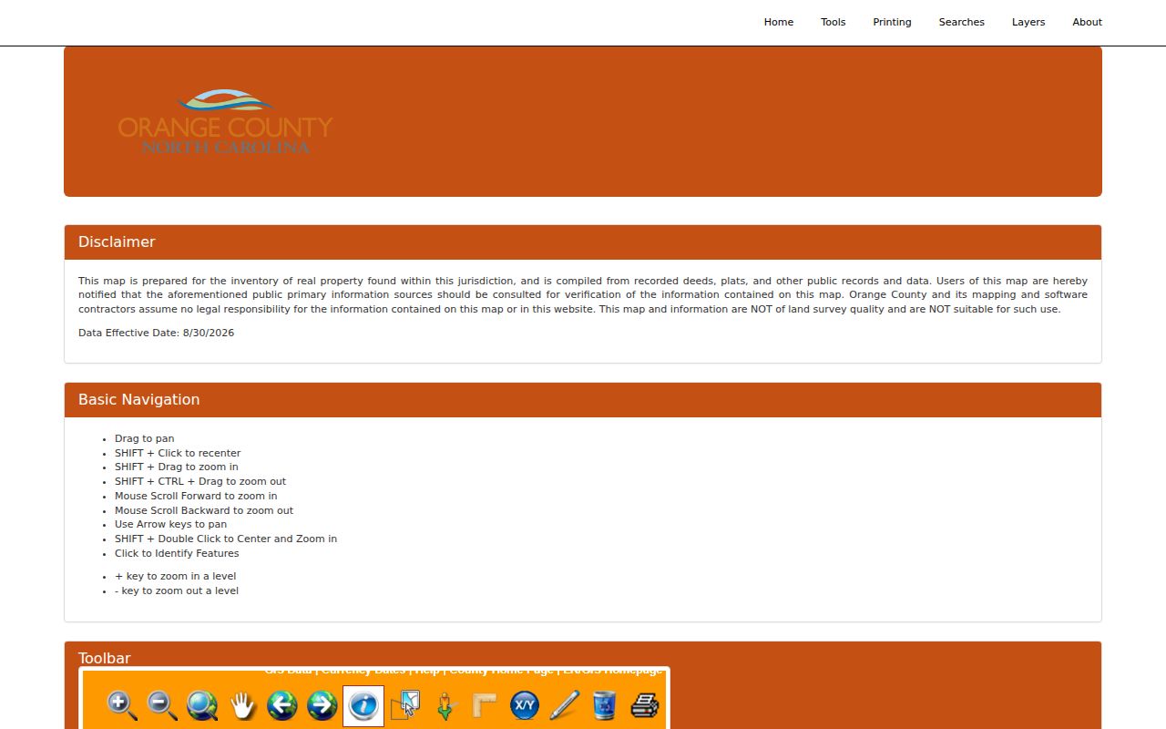 Chapel Hill street directory Orange County GIS search and export instructions